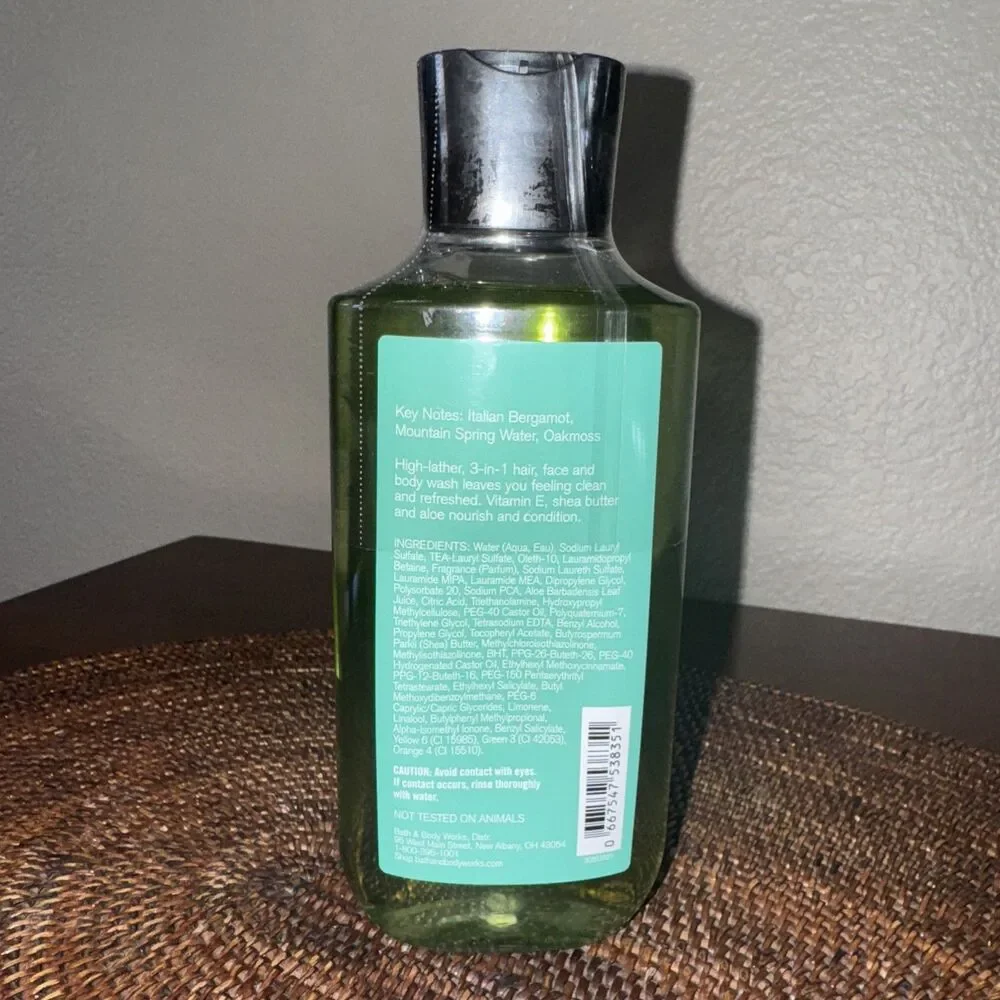 Bath & Body Works Men's FRESHWATER 3-IN-1 Hair Face & Body Wash Shower Gel 10 oz